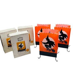 Vintage Halloween Hallmark Hauntington Cackling Witch Luminary Set Of 3 Decor